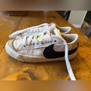 Womens Nike Blazers White and Black Sneakers with Neon Accents